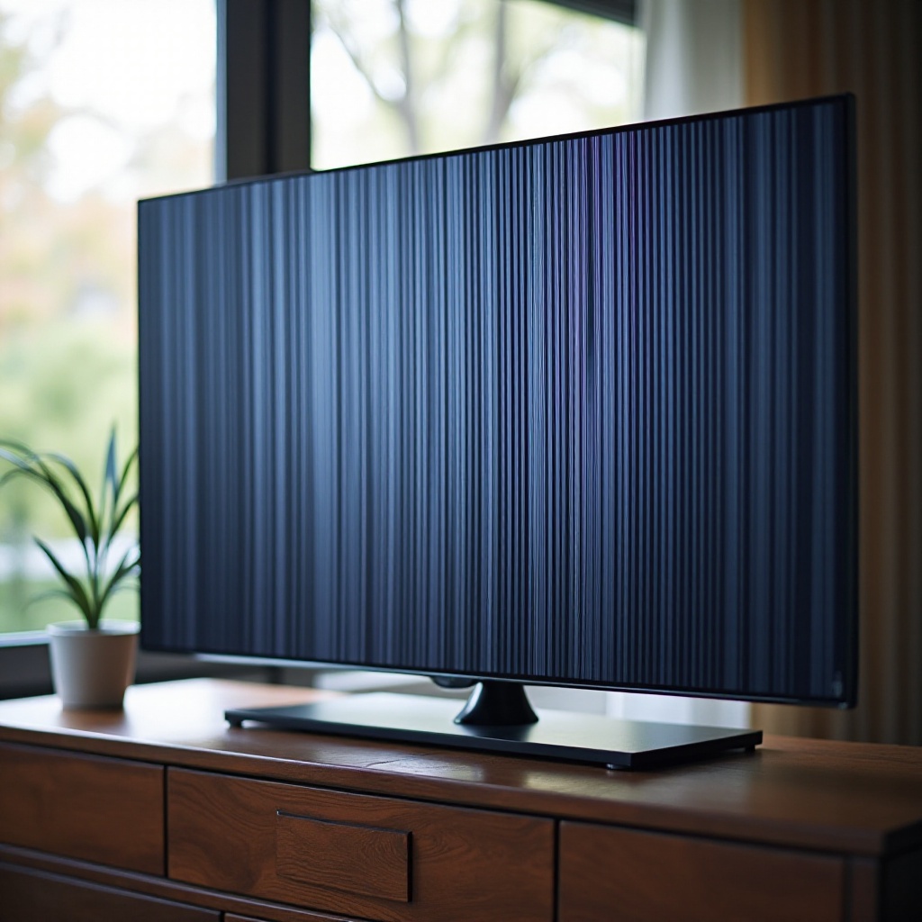 apa penyebab garis vertikal pada layar TV Samsung