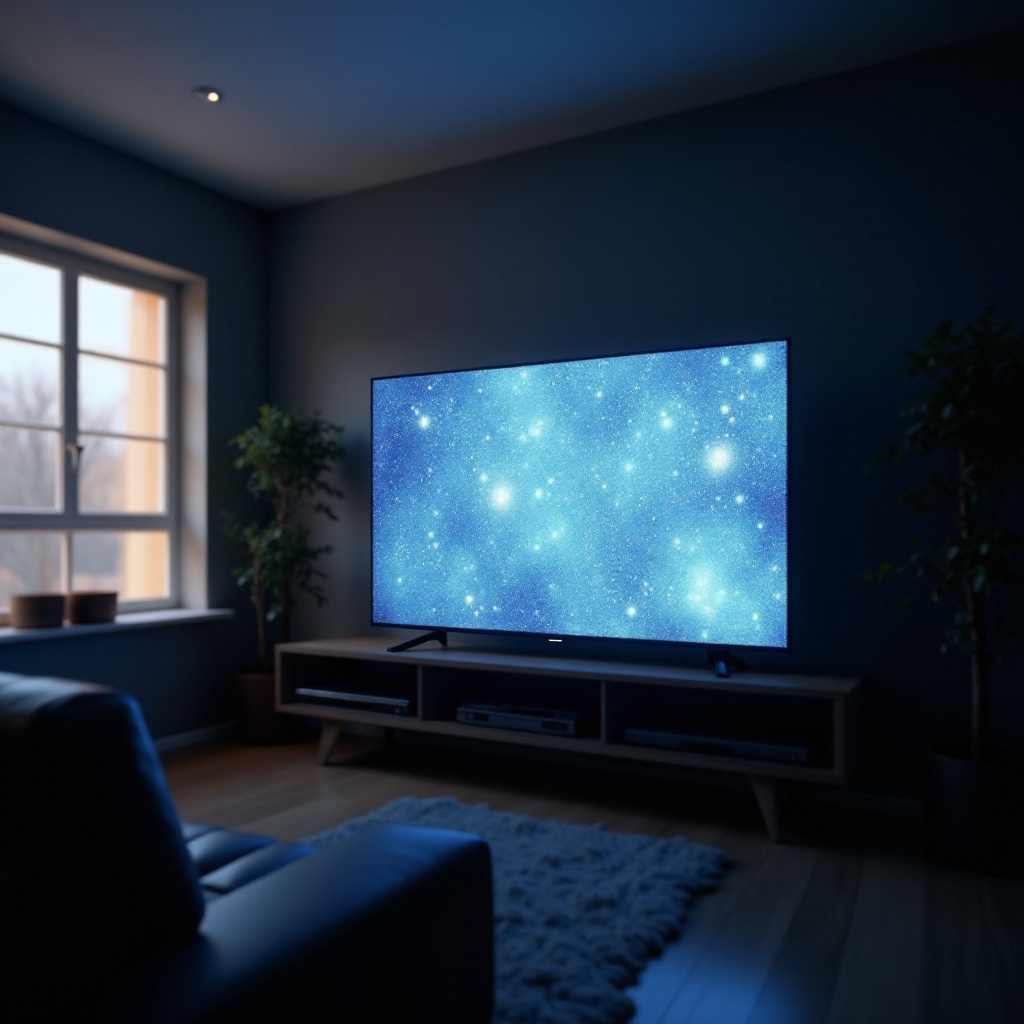 salju di layar TV